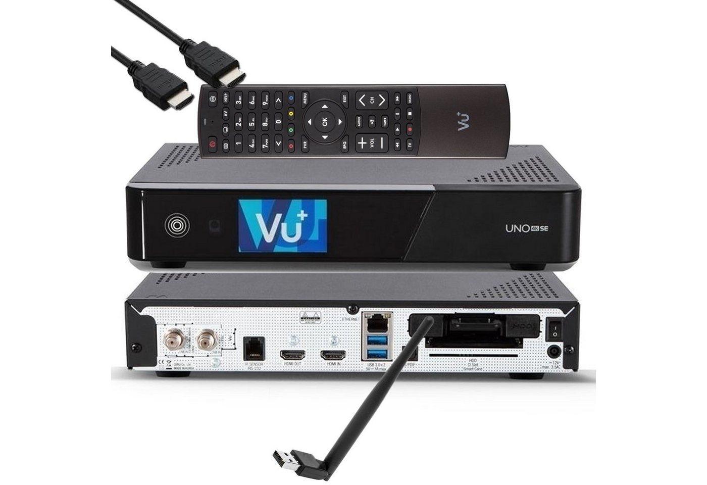 VU+ UNO 4K SE UHD HDR 1x DVB-S2 FBC Sat Twin Tuner E2 Linux PVR Receiver SAT-Receiver von VU+