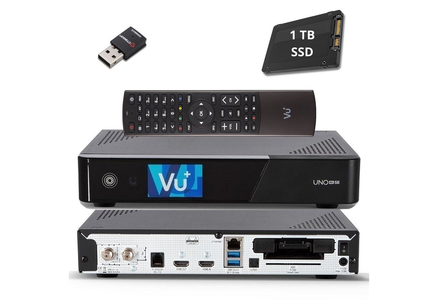 VU+ UNO 4K SE - UHD HDR 1x DVB-S2 FBC Sat E2 Linux Receiver + 1TB SSD WLAN SAT-Receiver VU+ UNO 4K SE - UHD HDR 1x DVB-S2 FBC Sat E2 Linux Receiver + 1TB SSD WLAN SAT-Receiver von VU+