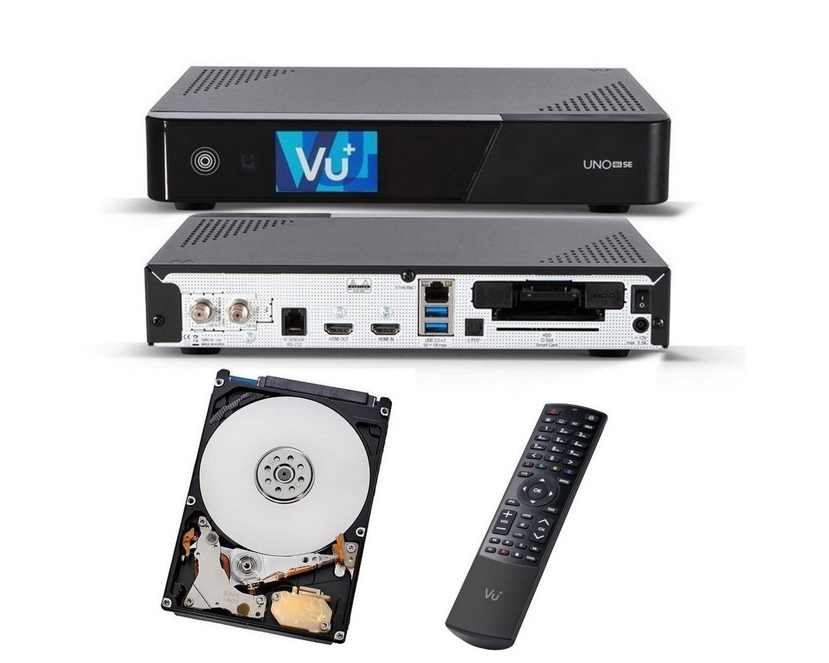 VU+ Uno 4K SE DVB-S2 FBC Sat Receiver Twin Linux UHD 1 TB HDD Festplatte SAT-Receiver von VU+