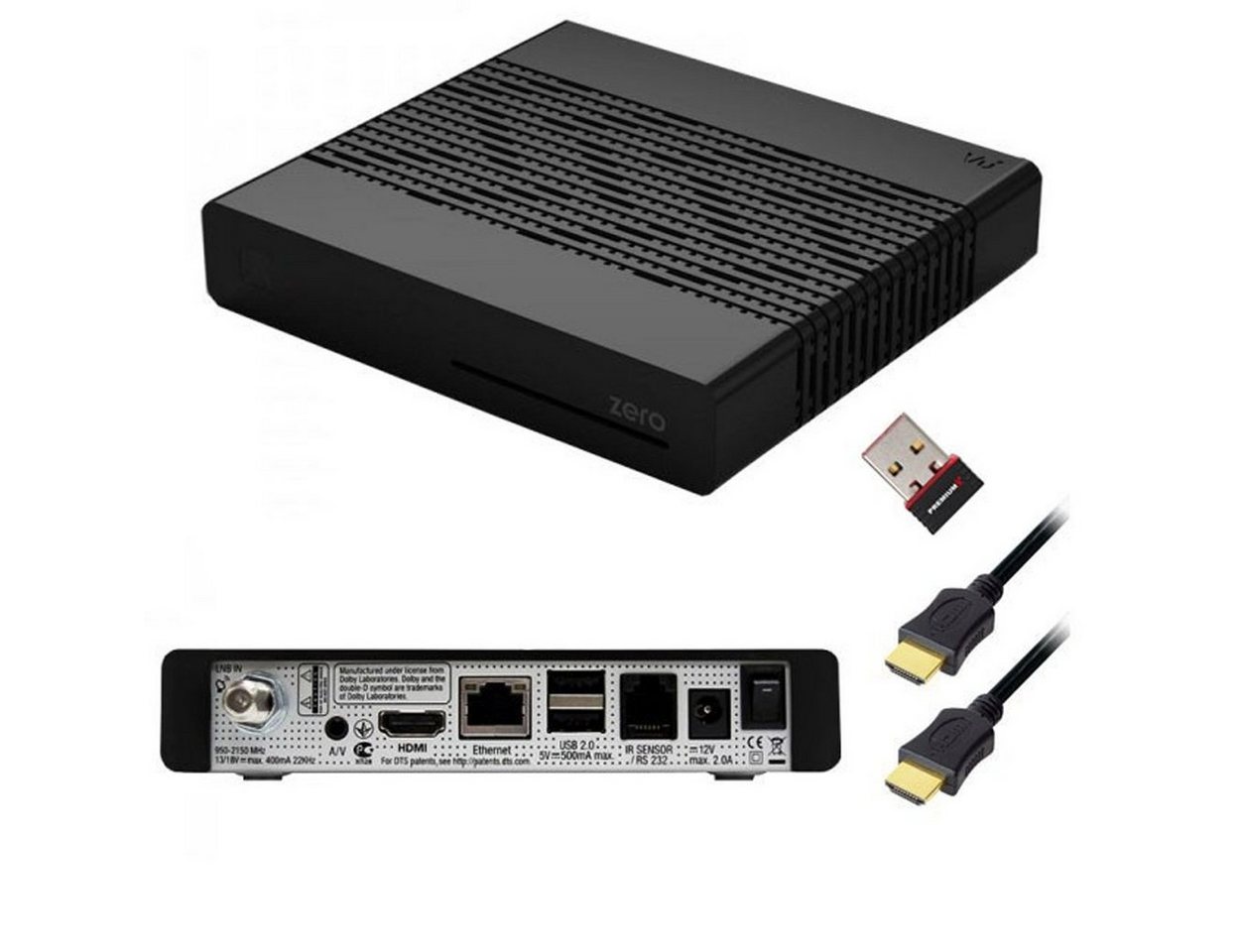 VU+ VU+ ZERO Black Digital Sat Receiver 1x DVB-S2 SAT Linux Wlan-Stick SAT-Receiver von VU+