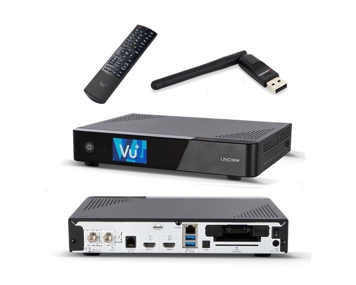 VU+ Vu+ Uno 4K SE 1x DVB-S2 FBC Twin Tuner Satellitenreceiver Wlan-Stick SAT-Receiver VU+ Vu+ Uno 4K SE 1x DVB-S2 FBC Twin Tuner Satellitenreceiver Wlan-Stick SAT-Receiver von VU+