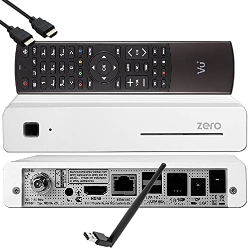 VU+ Zero HW Version 2-1x DVB-S2 Full-HD Sat Tuner E2 Linux Receiver, YouTube, Satellit Receiver mit Aufnahmefunktion, Kartenleser, Media Player, EasyMouse HDMI-Kabel & 150 Mbits WiFi Stick, weiß VU+ Zero HW Version 2-1x DVB-S2 Full-HD Sat Tuner E2 Linux Receiver, YouTube, Satellit Receiver mit Aufnahmefunktion, Kartenleser, Media Player, EasyMouse HDMI-Kabel & 150 Mbits WiFi Stick, weiß von VU+