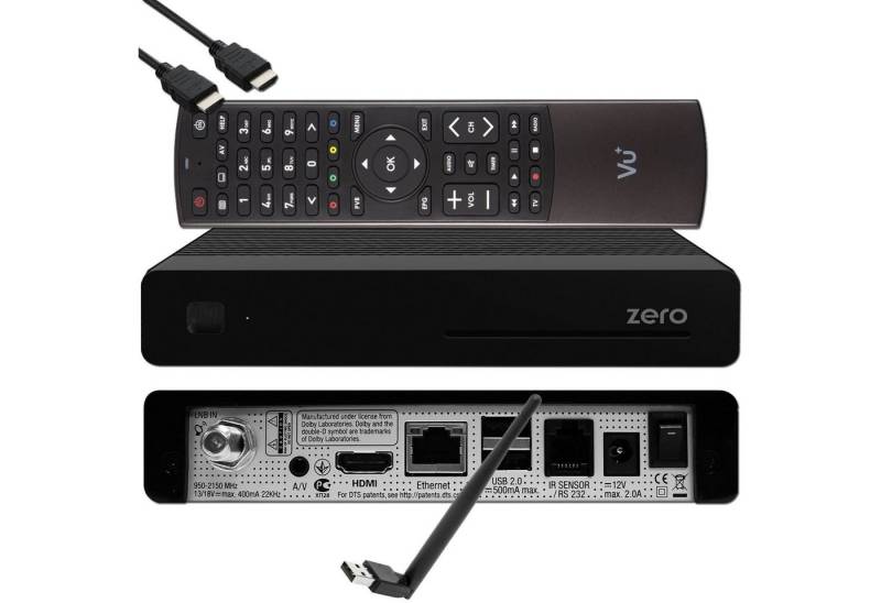 VU+ Zero Linux Full HD Sat Receiver - Schwarz + 150 Mbits Wifi Stick SAT-Receiver von VU+