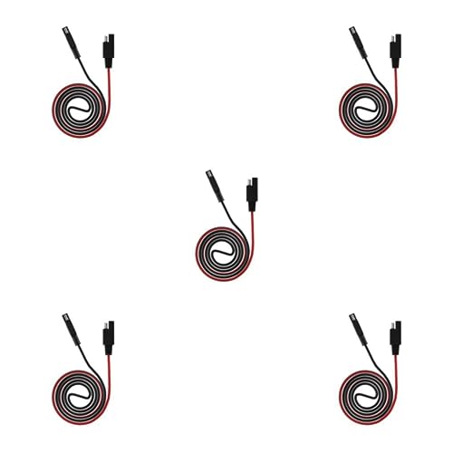 VUIUYOIES 5 Satz von 16 AWG Motorrad SAE Steckdosenverbinder Verlängerungskabel Kabel 1 Meter Tragbares Batterieladegerät Schnellladekabelbaumklemmen, 5Satz von VUIUYOIES