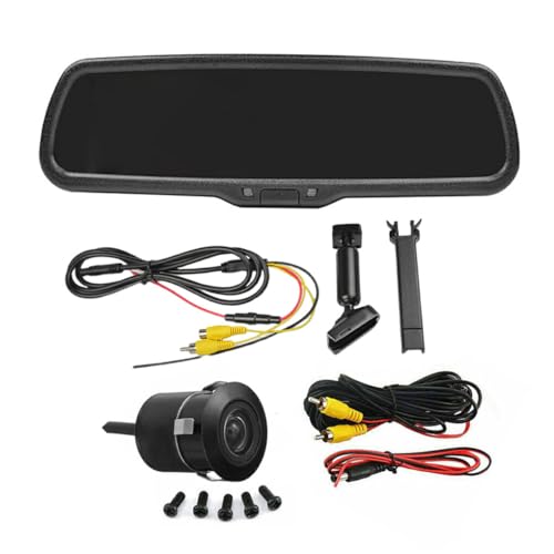 VUIUYOIES ABS Backup Kamera 4,3 zoll Spiegel 4,3 Auto Rückspiegel Monitor Auto Rückspiegel Einfache Installation Komfortabel von VUIUYOIES