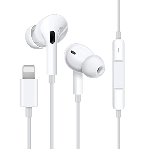 VUNAKE In Ear Kopfhörer für iPhone Kopfhörer mit Kabel Mikrofon und Lautstärkeregler HiFi Stereo In-Ear Ohrhörer Kompatibel mit iPhone 14/13/12 Mini/SE/11/X/XS Max/XR/8 Unterstützt Alle iOS Systeme von VUNAKE