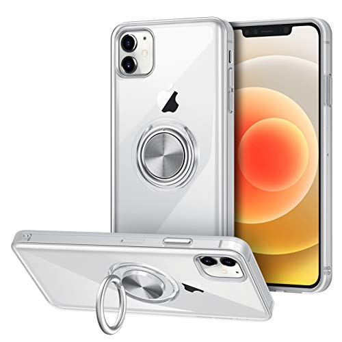 Vunake für iPhone 12 Mini Hülle iPhone 12 Mini Case mit Ring Stand Silikon Cover TPU Handyhülle Dünn Fingerhalter Magnetische Autohalterung Schutzhülle für iPhone 12 Mini 5.4''-Clear von Vunake