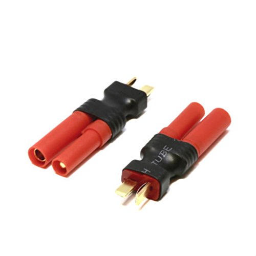 2 Stück Premium Adapter T-Dean T-Stecker Male auf HXT 4mm 4,0mm 4.0mm Stecker Buchse Goldstecker Lipo Akku Version A 60A Modellbau von VUNIVERSUM