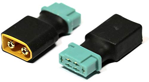 VUNIVERSUM 2x Stück Premium Adapter MPX Multiplex kompatibel 6P 6 Pin Stecker Female Weiblich Buchse auf XT60 Stecker Male Männlich Goldstecker Verpolsicher Lipo Akku Adapterkabel Modellbau von VUNIVERSUM