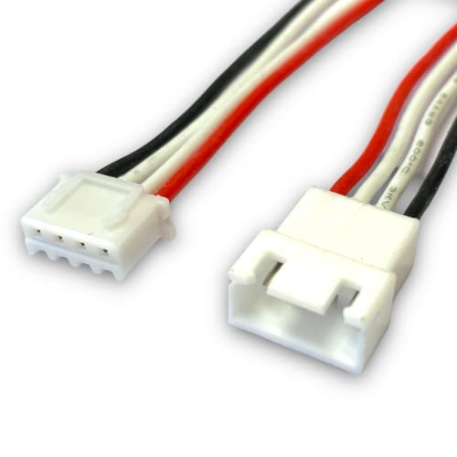 VUNIVERSUM 5x Stück 50cm JST XH Premium 3S 4Pin Balancerkabel Balancer Verlängerung Ladekabel XH Stecker auf Buchse 24AWG Silikon Adapterkabel Lipo Akku Modellbau von VUNIVERSUM