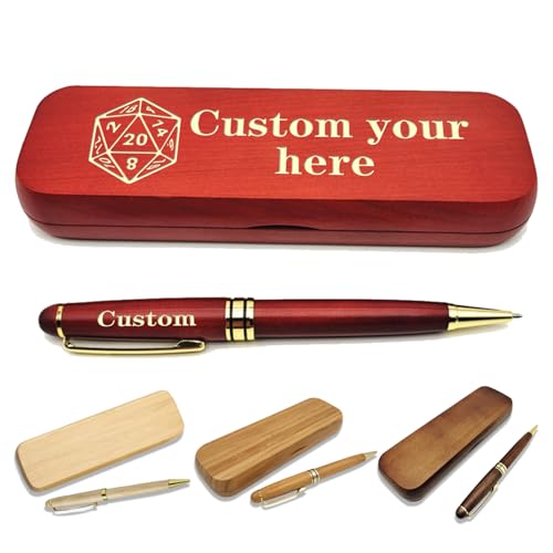 (1–3 Stifte-Set) Personalisierter Stift mit Monogrammetui, personalisierter gravierter Kugelschreiber mit personalisierter Hülle, personalisierte Stifte, Holzstift-Set für Anwälte, Ärzte, Lehrer von VUZUCOSH