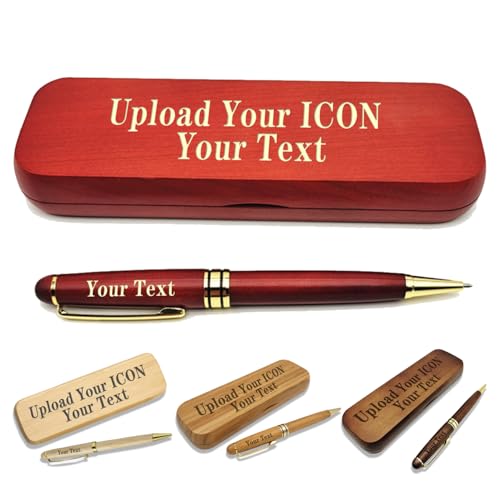 (1–3 Stifte-Set) Personalisierter Stift mit Monogrammetui, personalisierter gravierter Kugelschreiber mit personalisierter Hülle, personalisierte Stifte, Holzstift-Set für Anwälte, Ärzte, Lehrer von VUZUCOSH