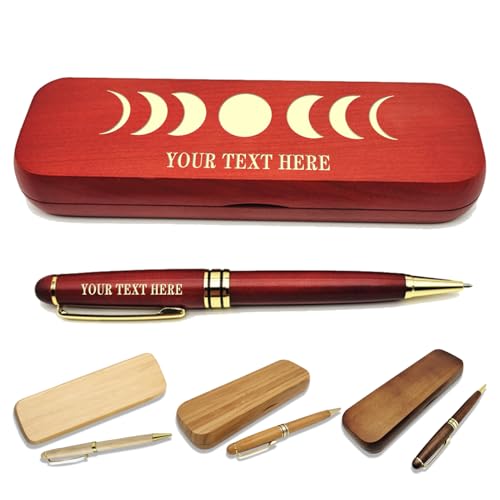 (1–3 Stifte-Set) Personalisierter Stift mit Monogrammetui, personalisierter gravierter Kugelschreiber mit personalisierter Hülle, personalisierte Stifte, Holzstift-Set für Anwälte, Ärzte, Lehrer von VUZUCOSH