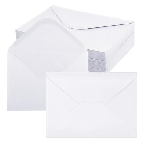 100 Stück Briefumschläge Aus Kraftpapier, DIN C6-162 x 114 mm Nassklebung Umschläge, Vintage Kuvert Briefumschlag, Briefumschläge Ohne Fenster für Briefe, Grußkarten, Einladunge, Party(Weiß) von VVHFXD