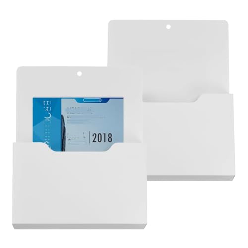 2 Stück Magnetischer Aktenhalter, A4 Dokumentenhalter Papiere Briefhalter Bürobedarf Aufbewahrung, Magnetischer Stiftehalter, Magnetischer Papierhalter Dokumentenhalter mit Starkem Magneten, Weiß von VVHFXD