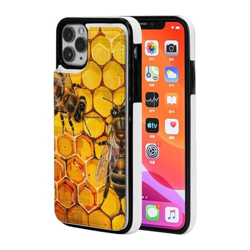VVTDESA Bee On Honeycomb Printed Wallet Case for iPhone 11 Pro Max 6.5 Inch with Card Holder, Pu Leather Card Slots Flip Phone Wallet Case Black VVTDESA Bee On Honeycomb Printed Wallet Case for iPhone 11 Pro Max 6.5 Inch with Card Holder, Pu Leather Card Slots Flip Phone Wallet Case Black von VVTDESA