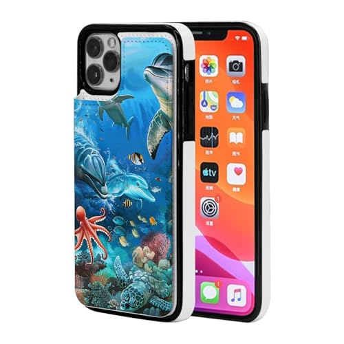 VVTDESA Delfine Sea Turtle Coral Reef Printed Wallet Case for iPhone 11-6.1 Inch with Card Holder, Pu Leather Card Slots Flip Phone Wallet Case VVTDESA Delfine Sea Turtle Coral Reef Printed Wallet Case for iPhone 11-6.1 Inch with Card Holder, Pu Leather Card Slots Flip Phone Wallet Case von VVTDESA