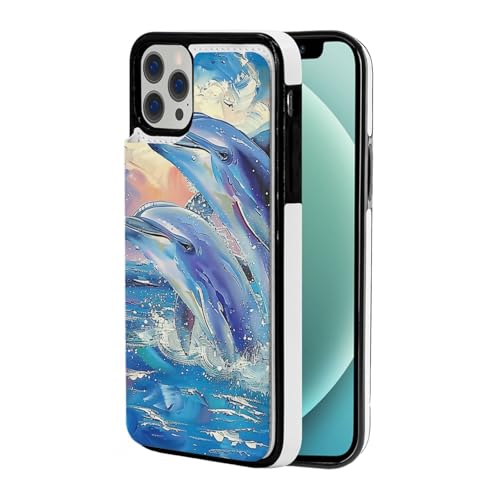 VVTDESA Dolphin 1 bedruckte Brieftaschen-Schutzhülle für iPhone 12-6,1 Zoll mit Kartenhalter, PU-Leder, Kartenfächer, Klapphülle, Weiß VVTDESA Dolphin 1 bedruckte Brieftaschen-Schutzhülle für iPhone 12-6,1 Zoll mit Kartenhalter, PU-Leder, Kartenfächer, Klapphülle, Weiß von VVTDESA