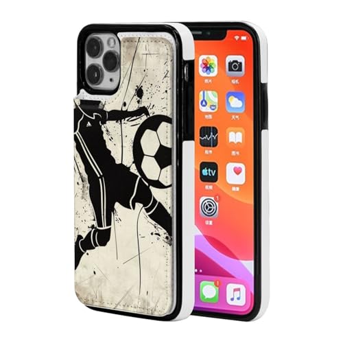 VVTDESA I Love Soccer bedruckte Brieftaschen-Schutzhülle für iPhone 11-6,1 Zoll mit Kartenhalter, PU-Leder, Kartenfächer, Klapphülle, Schwarz VVTDESA I Love Soccer bedruckte Brieftaschen-Schutzhülle für iPhone 11-6,1 Zoll mit Kartenhalter, PU-Leder, Kartenfächer, Klapphülle, Schwarz von VVTDESA