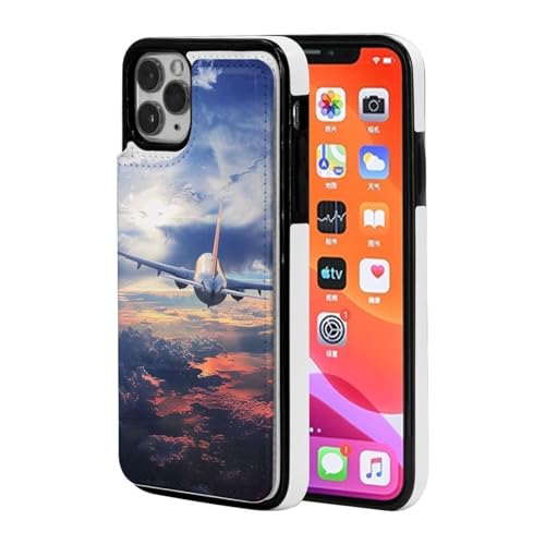 VVTDESA Schutzhülle für iPhone 11 - 6,1 Zoll (27,9 - 15,5 cm), mit Kartenhalter, PU-Leder, Kartenfächer, Klapphülle, Schwarz von VVTDESA