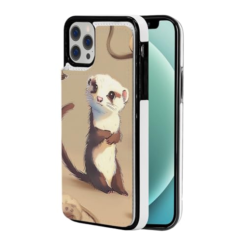 VVTDESA Schutzhülle für iPhone 12-6,1 Zoll (30,5 - 15,5 cm), mit Kartenhalter, PU-Leder, Kartenfächer, Klapphülle, Weiß von VVTDESA