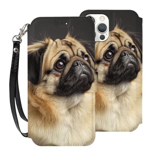 VVTDESA Schutzhülle für iPhone 12 Mini (13,7 cm (5,4 Zoll), mit Kartenhalter, PU-Leder, Kartenfächer, Flip-Handy-Schutzhülle mit Handschlaufe, Weiß von VVTDESA