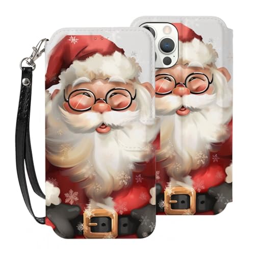 VVTDESA Schutzhülle für iPhone 12 Mini (13,7 cm (5,4 Zoll), mit Kartenhalter, PU-Leder, Kartenfächer, Flip-Handy-Schutzhülle mit Handschlaufe, Weiß von VVTDESA