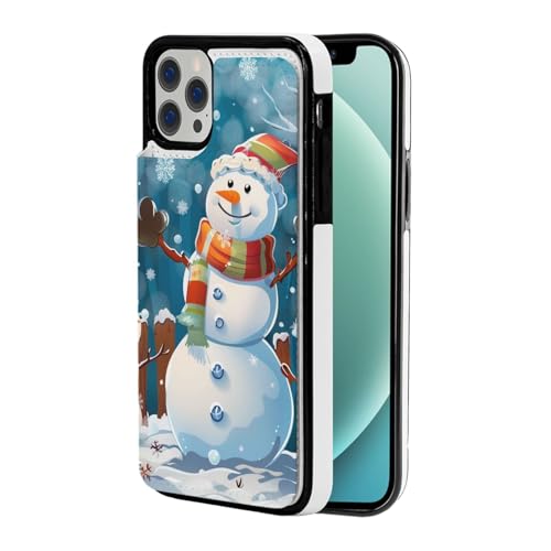 VVTDESA Winter-Schneemann bedruckte Brieftaschen-Schutzhülle für iPhone 12-6,1 Zoll mit Kartenhalter, PU-Leder, Kartenfächer, Klapphülle, Weiß VVTDESA Winter-Schneemann bedruckte Brieftaschen-Schutzhülle für iPhone 12-6,1 Zoll mit Kartenhalter, PU-Leder, Kartenfächer, Klapphülle, Weiß von VVTDESA