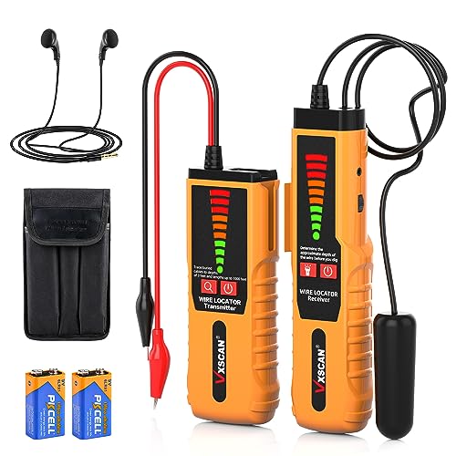 VXSCAN F04 Underground Cable Locator, Kabeltester mit Ohrhörer, zerstörungsfreie unterirdische Drähte zum Auffinden von Drähten und Bewässerungsdrähten von Tierzäunen von VXSCAN