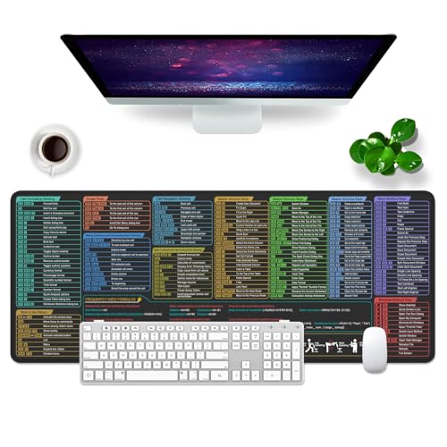 Excel Kurzbefehle Mauspad (Englische Version) Schreibtischunterlage 800x300mm Mousepads XL Großes Mauspad, Computer PC Tastatur Mauspad Excel Memorandum (Excel Mauspad Englisch) von VYEUIAO