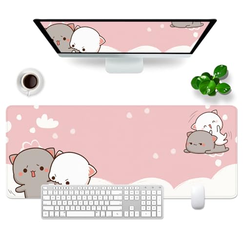 VYEUIAO Rosa Gaming Mousepad Katze Schreibtischunterlage 800x300mm XL Mousepad Niedlich Großes Mauspad, Computer PC Professionelle Gamer Mousepad,Kawaii Tastatur Pad VYEUIAO Rosa Gaming Mousepad Katze Schreibtischunterlage 800x300mm XL Mousepad Niedlich Großes Mauspad, Computer PC Professionelle Gamer Mousepad,Kawaii Tastatur Pad von VYEUIAO