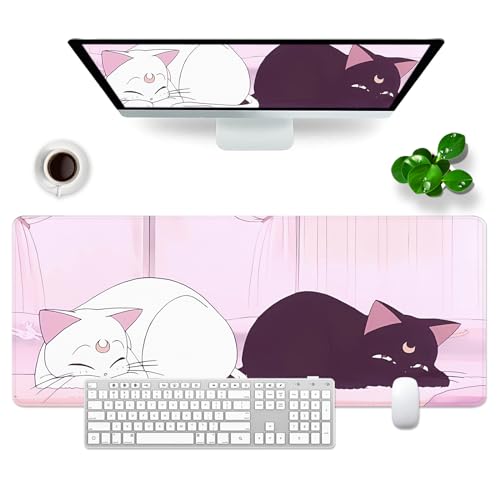 VYEUIAO Rosa Gaming Mousepad Katze Schreibtischunterlage 800x300mm XL Mousepad Niedlich Großes Mauspad, Computer PC Professionelle Gamer Mousepad,Tastatur Pad VYEUIAO Rosa Gaming Mousepad Katze Schreibtischunterlage 800x300mm XL Mousepad Niedlich Großes Mauspad, Computer PC Professionelle Gamer Mousepad,Tastatur Pad von VYEUIAO
