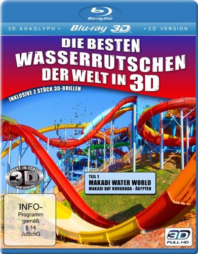 Die besten Wasserrutschen der Welt in 3D - Teil 1: Makadi Water World (inkl. 2D/anaglyphe 3D-Version) (+ 2 3D-Brillen) [3D Blu-ray] von VZ-Handelsgesellschaft