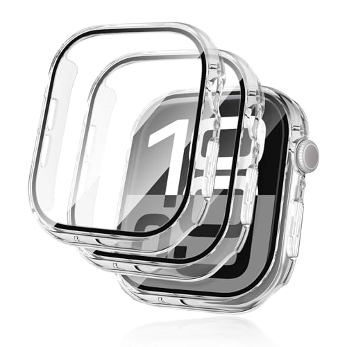 VZU 2 Stück Kompatibel mit Apple Watch Series 10 Schutzhülle mit Displayschutzfolie 42mm, 360° Rundum Anti Kratz Anti Staub Schutzhülle mit Displayschutz, Ultradünne TPU Hard Hülle für iWatch von VZU