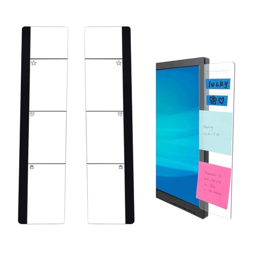 VZU 2 Stück Monitor Memo Board Computer Zubehör, Acryl-Memoboard für Computermonitor, Haftnotizhalter, kreative Nachrichtentafel, Seitenwand für Computer-Monitor, Büro- und Home-Organizer von VZU
