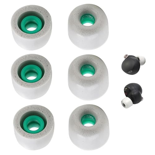 VZU 3 Paar Ersatz In-Ear Kopfhörer Kompatibel mit Sony WF-1000XM4,Gepolsterte Ohrstöpsel In-Ear Kopfhörer,Erinnerung Schaum Ohrstöpsel Ersatz Sony Foam Tips für WF-1000XM3 WF-1000XM5 (M) von VZU