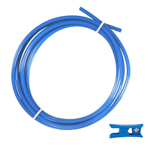 VZU PTFE Schlauch 2M für 1,75 mm 3D Drucker Filament, Blue Teflonschlauch 2mmx4mm, Universelles PTFE Tube für 3D-Drucker, Teflonschlauch mit Rohrschneider von VZU