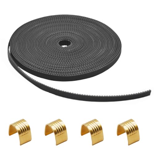 VZU Zahnriemen GT2 6 mm Breit, 2 mm Pitch, 5M Länge für Creality Ender 3 Ender 3 Pro Ender 3 V2 CR-10 Anycubic Kobra CNC 3D-Drucker Offener 2GT Riemen mit Kupferhülsen von VZU