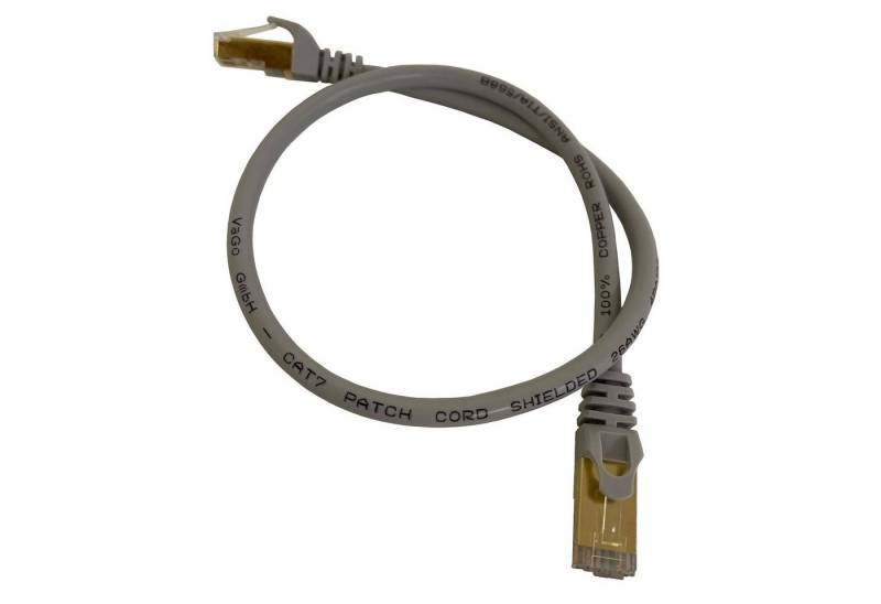 VaGo-Tools CAT7 Patchkabel Netzwerkkabel grau 1m rund LAN-Kabel, RJ45, RJ45 von VaGo-Tools