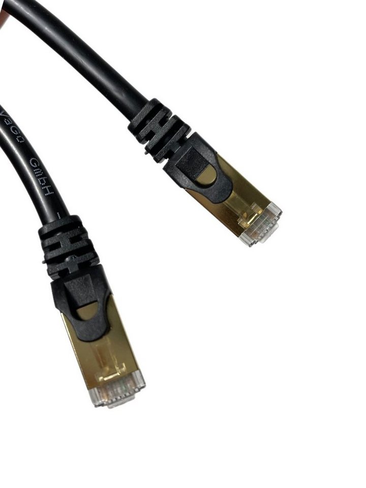VaGo-Tools CAT7 Patchkabel Netzwerkkabel schwarz 2m rund LAN-Kabel, RJ45, RJ45 von VaGo-Tools