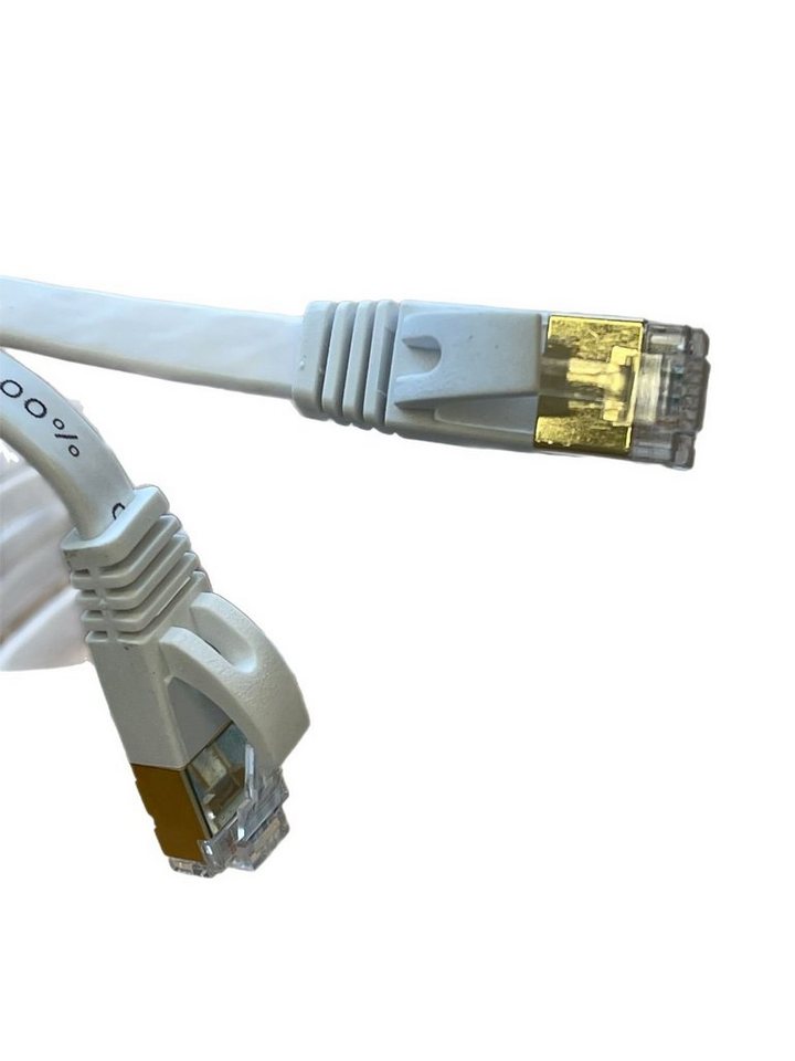 VaGo-Tools CAT7 Patchkabel Netzwerkkabel weiß 1m flach LAN-Kabel, RJ45, RJ45 von VaGo-Tools