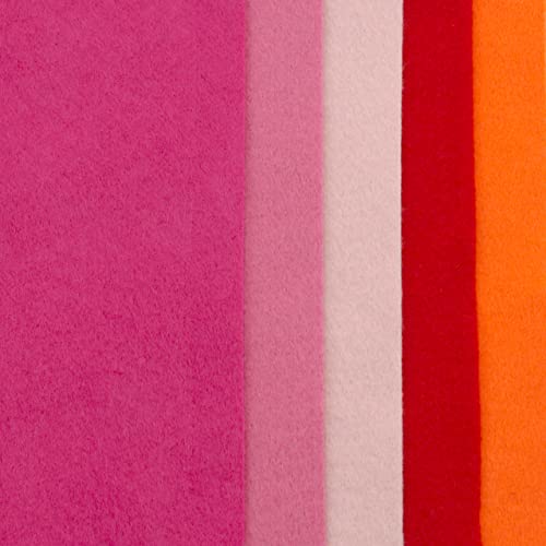 Vaessen Creative Filzplatten 1 mm stark, Set 5 mit 10 Platten, 20 x 30 cm, Bastelfilz in verschiedenen Farbmixen, 5 Farben pro Set zum DIY Basteln, Gestalten und Verzieren von Vaessen Creative