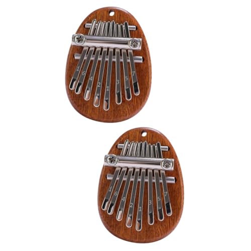 2 Stück 8 Musikinstrumente Für Anfänger 8 Tasten Daumenklavier Mini-kalimba Aus Holz Für Reisen Und Zum Üben von Vaguelly