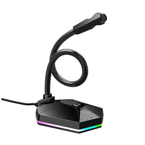 Vaguelly 1Stück USB Mikrofon mit Rausch Technologie Biegsamem Design und RGB Beleuchtung Videokonferenzen und Home Anwendungen Kompatibel mit Desktop und Laptop Vaguelly 1Stück USB Mikrofon mit Rausch Technologie Biegsamem Design und RGB Beleuchtung Videokonferenzen und Home Anwendungen Kompatibel mit Desktop und Laptop von Vaguelly