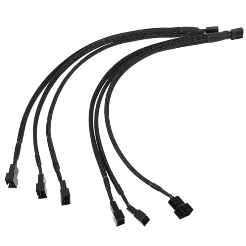 Vaguelly 2 Stück 4 Adapterkabel Stromverteiler Lüftersteuerung Lüfterkühlung Steckdose Kühlung Ace Wandsteckdose Netzteil Lüfter Netzteile Lüfterverteiler Schwarz Pvc von Vaguelly