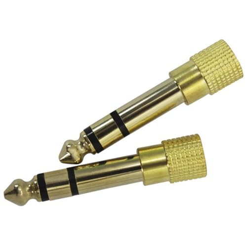 Vaguelly 2 Stück Adapter für Audiokabel verlängerungskabel für kopfhörer Headset verlängerungskabel kopfhörer verlängerungskabel Adapter für Mikrofon Kopfhöreradapter Metall Golden von Vaguelly
