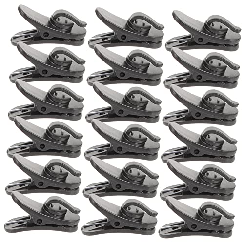 Vaguelly 20 Stück Mikrofon-Clip Kragen Clip-Mikrofon Zubehör Kabel Draht mikrofon klemme mikrofonklemme Ersatzclip für Mikrofon Lavalier-Clip für Mikrofon Revers Krawattenklammern Abs Black von Vaguelly