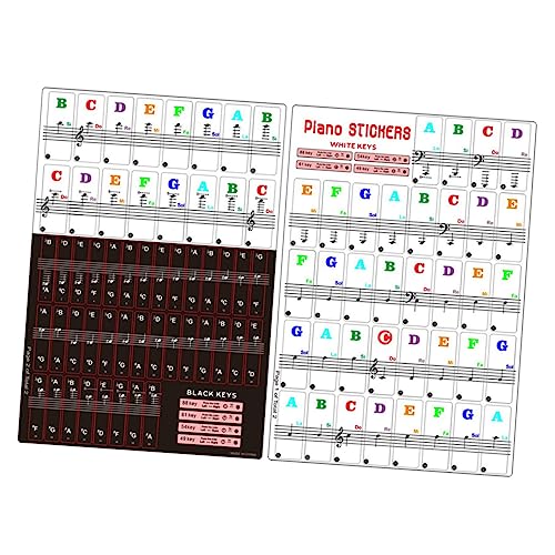 Vaguelly 2Sätze Piano Keyboard Aufkleber Set Farbige Abnehmbare Tastaturstickers für Tasten Einfach Anzubringen für Klavieranfänger und Elektronische Orgeln Vaguelly 2Sätze Piano Keyboard Aufkleber Set Farbige Abnehmbare Tastaturstickers für Tasten Einfach Anzubringen für Klavieranfänger und Elektronische Orgeln von Vaguelly