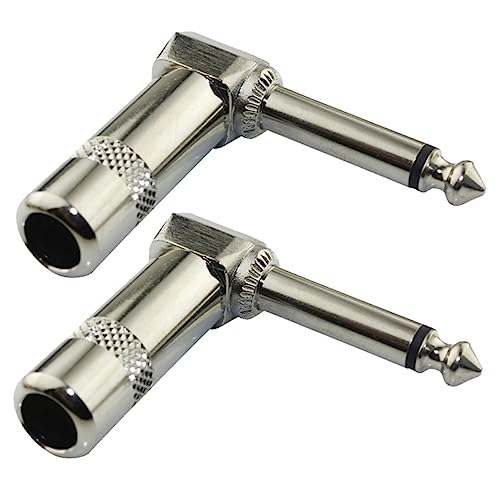 Vaguelly 2Stücke Mono Metall Ellenbogenstecker für Elektrische Gitarren Langlebig und Vielseitig Einsetzbar für Lautsprecher Mikrofone und Mixer von Vaguelly