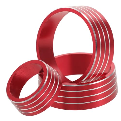 Vaguelly 3 Stück Zierring des Klimaanlagenknopfes Autos AC-Knopfabdeckungen für das Auto Knopfverkleidung der Mittelkonsole Autoknopfabdeckung Aluminiumlegierung rot Vaguelly 3 Stück Zierring des Klimaanlagenknopfes Autos AC-Knopfabdeckungen für das Auto Knopfverkleidung der Mittelkonsole Autoknopfabdeckung Aluminiumlegierung rot von Vaguelly